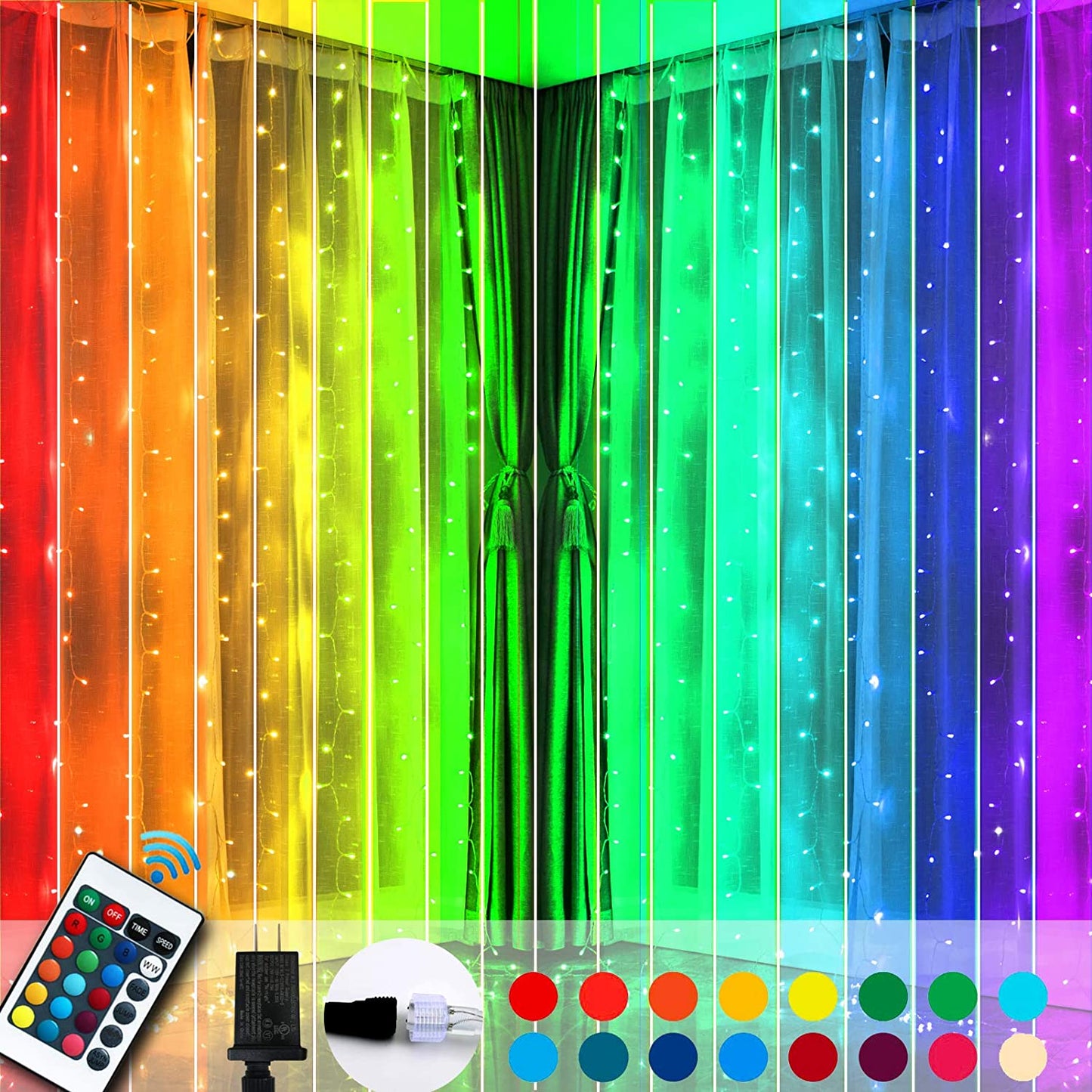 ViraLight - Color Changing LED String Curtain Lights