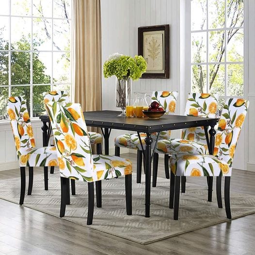 6 Pack Printed Dining Chair Covers