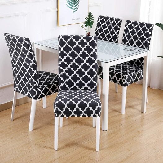 6 Pack Printed Dining Chair Covers