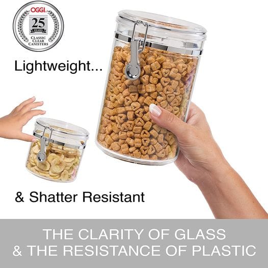 5 Pcs Clear Canister Set with Clamp