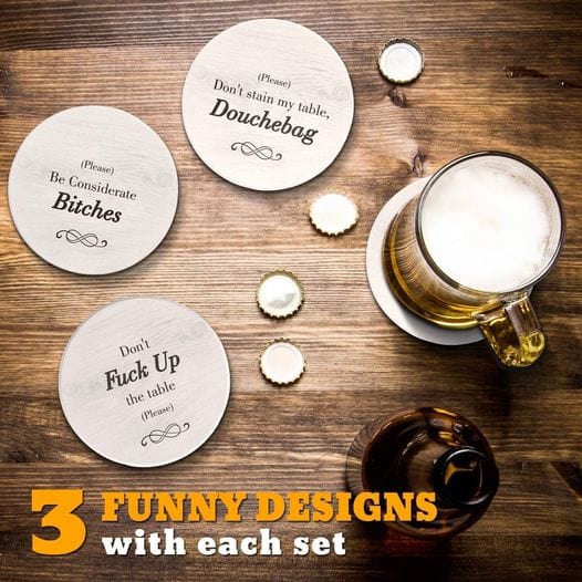 6 Pcs Absorbent Drink Coasters Set