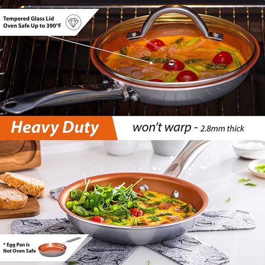 Cookware Copper Pan Set