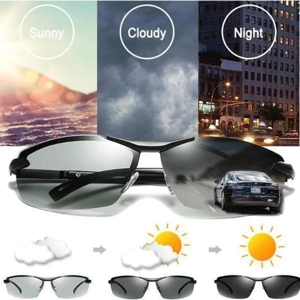 Chameleon Glasses - Auto-Adjusting Photochromic Day and Night Sunglasses