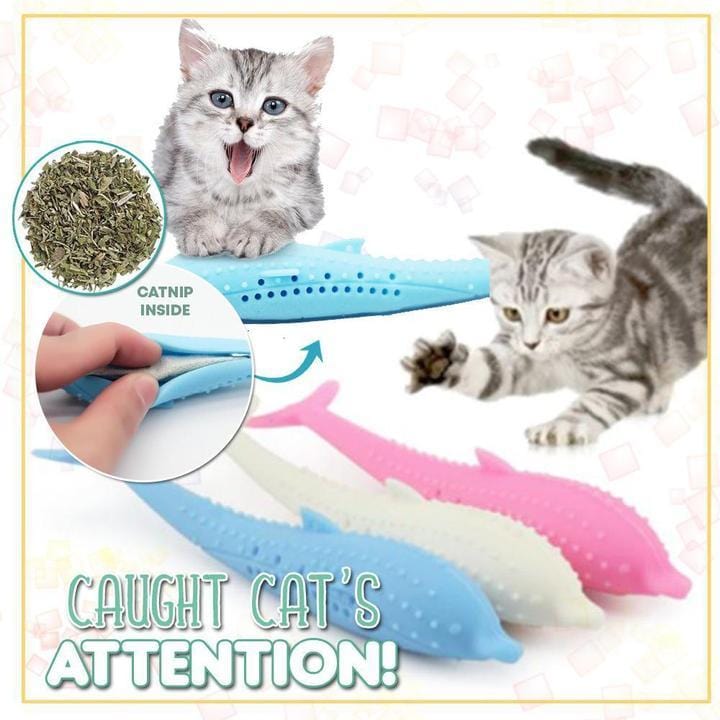 Purfect Teeth - Catnip Filled Silicone Fish Toothbrush