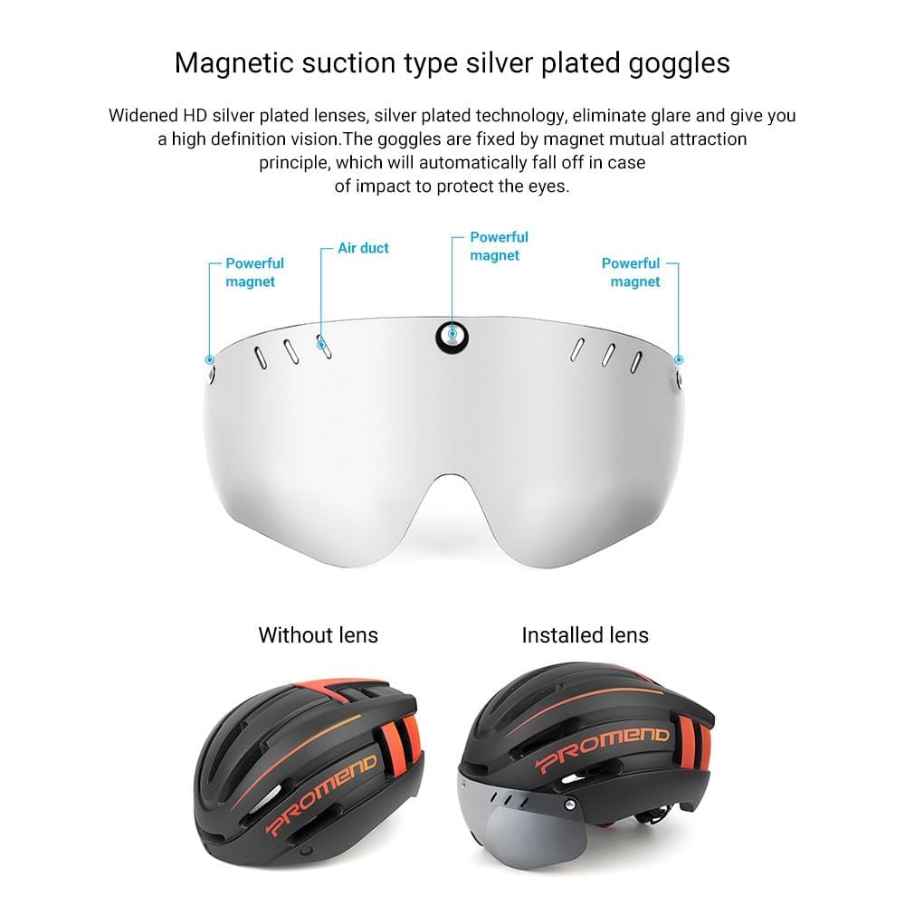 HelmetPlus - Multifunctional Bike Helmet With Magnetic Visor and LED Rear Light
