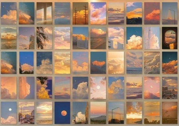 WallGlam - Aesthetic Scenery Photo Collage Stickers (50 Sheets)