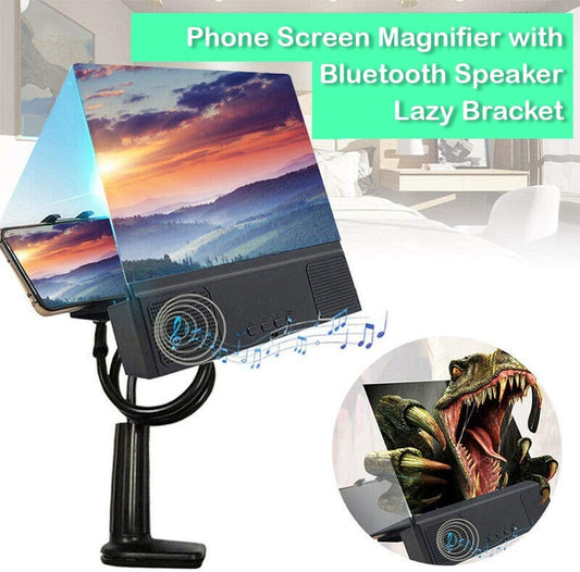 ScreenPal - 12 Inch Screen Magnifier With Bluetooth Speaker & Lazy Mount Bracket